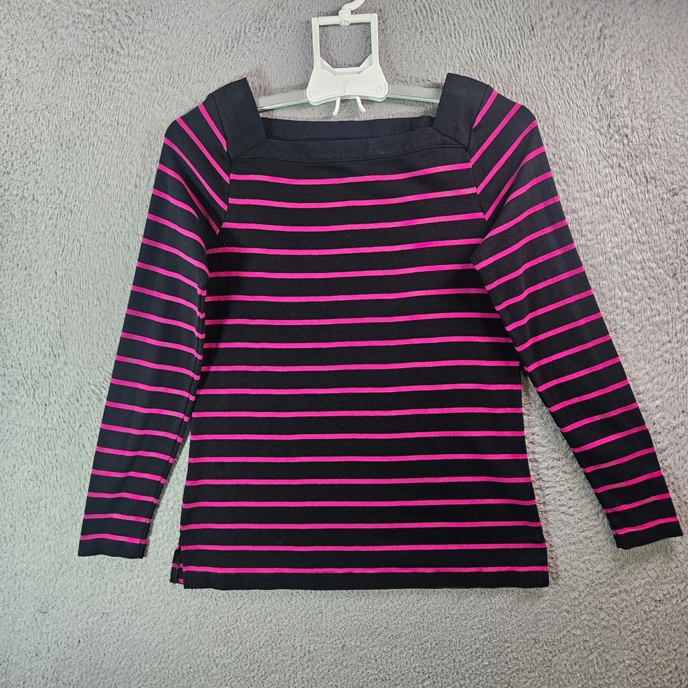 Lauren Ralph Laurenβ Top Women Large Square Neck Stretch Pink Striped